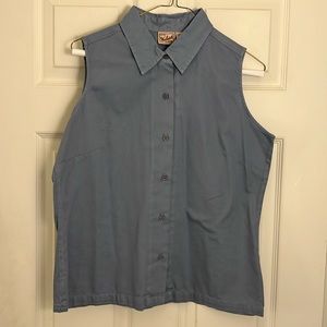 Woolrich woman’s small sleeveless 100% cotton blue shirt